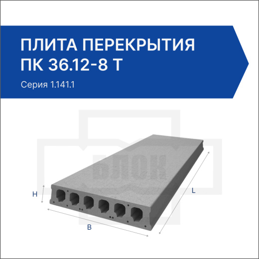 Плита перекрытия ПК 36.12-8 т