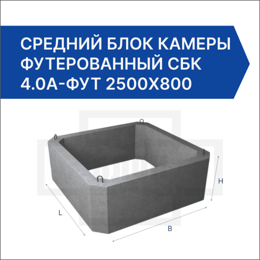 Средний блок камеры футерованный СБК 4.0А-фут 2500х800 Средний блок камеры футерованный СБК 4.0А-фут 2500х800